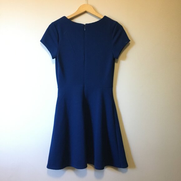 Merona Cyan Blue Cap Sleeve Fit & Flare Dress - Picture 2 of 16